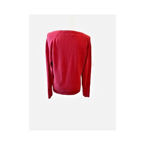 Eddie Bauer 100% cotton lightweight crimson sweater size large - Picture 4 of 8